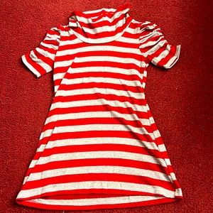 Red and Silver Striped Nice Shirt